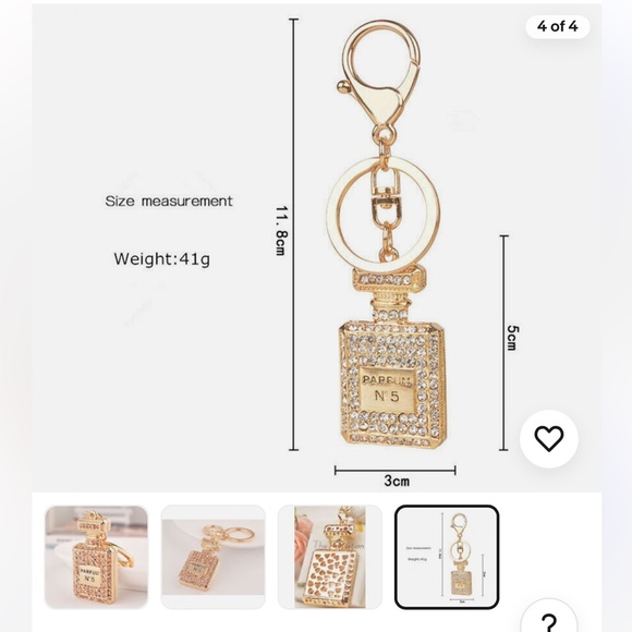 NIP Faux luxury keychain or bag accessory in gold and pink - Picture 2 of 5